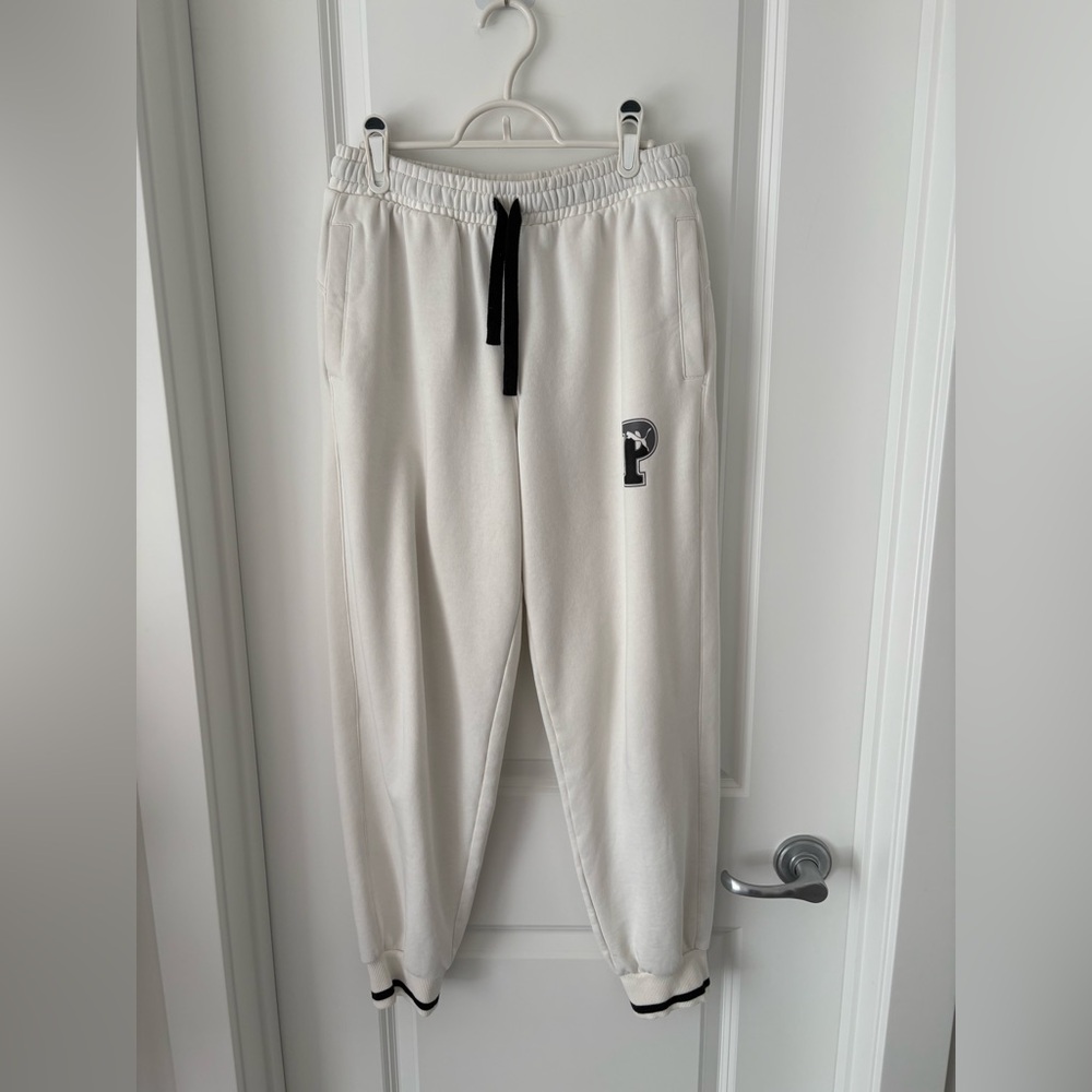 3 For $50 | PUMA White Fleece-Lined Joggers – Size S
